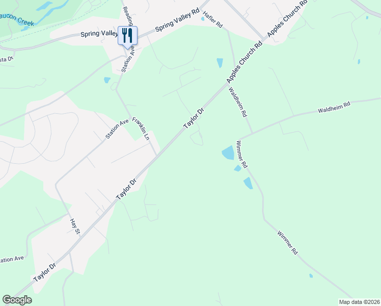 map of restaurants, bars, coffee shops, grocery stores, and more near 1580 Taylor Drive in Lehigh County