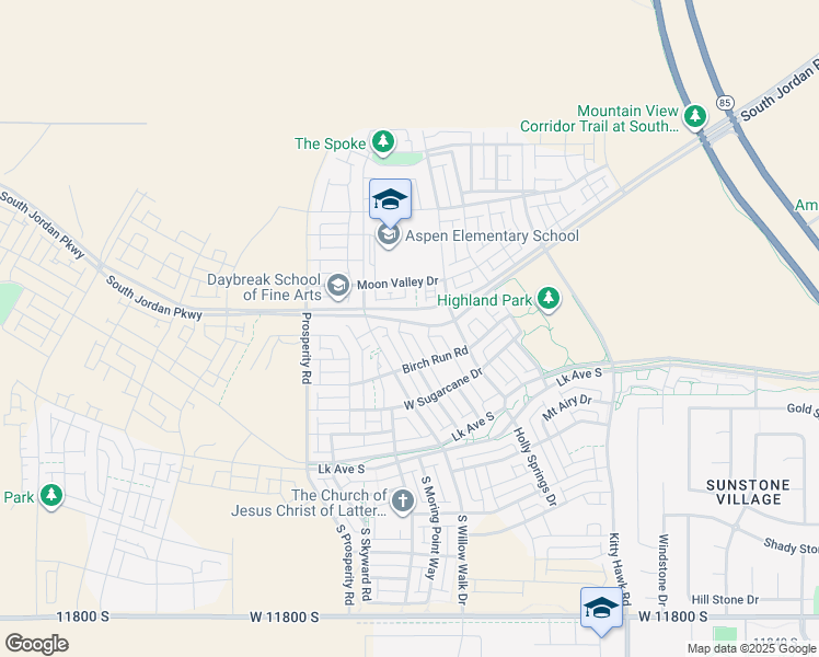 map of restaurants, bars, coffee shops, grocery stores, and more near 6317 South Jordan Parkway West in South Jordan