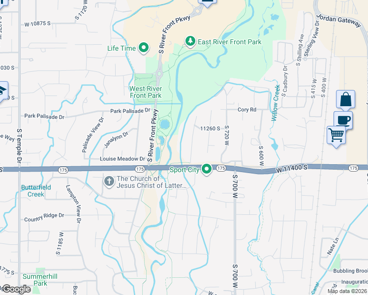 map of restaurants, bars, coffee shops, grocery stores, and more near 11372 South 805 West in South Jordan
