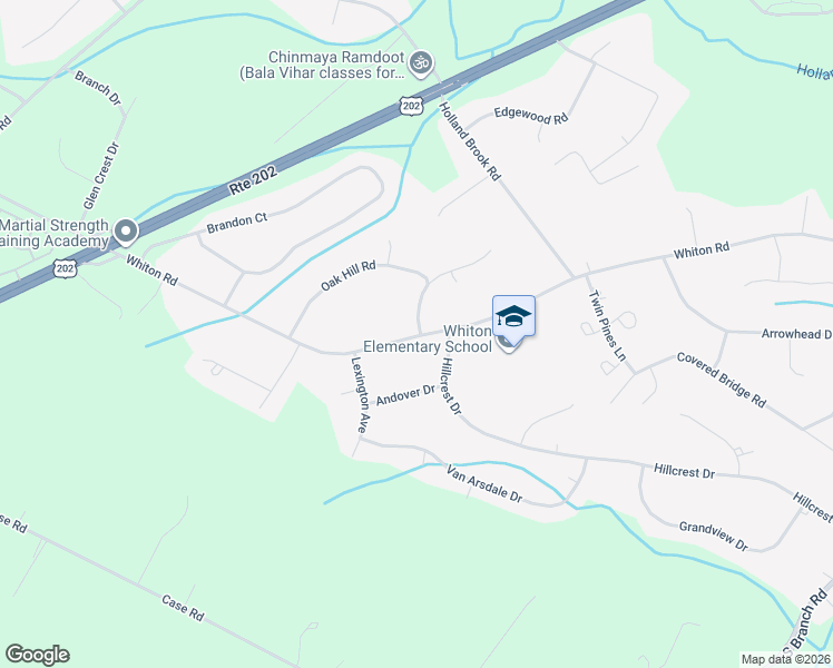 map of restaurants, bars, coffee shops, grocery stores, and more near 1057 Hillcrest Drive in Branchburg