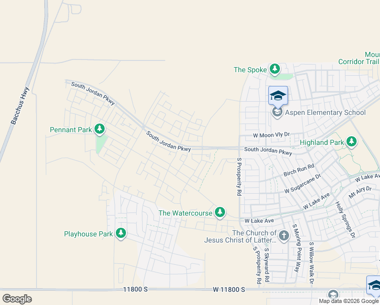 map of restaurants, bars, coffee shops, grocery stores, and more near 11313 South Offshore Way in South Jordan