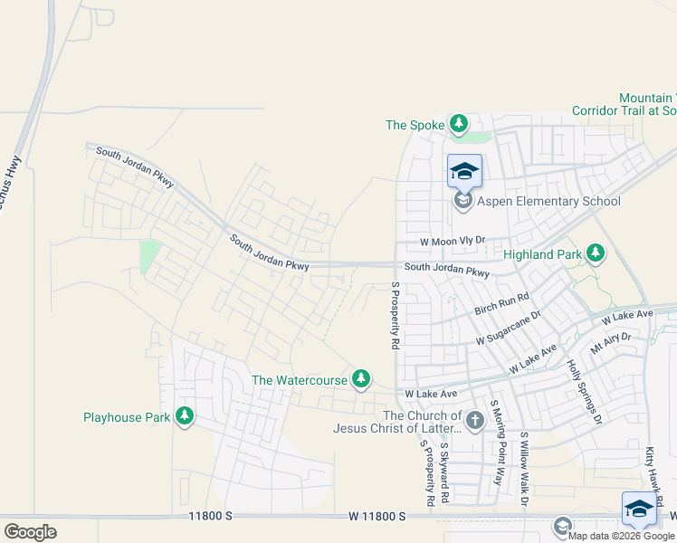 map of restaurants, bars, coffee shops, grocery stores, and more near 6607 South Jordan Parkway West in South Jordan