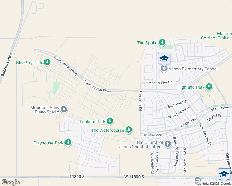map of restaurants, bars, coffee shops, grocery stores, and more near 6637 South Jordan Parkway West in South Jordan