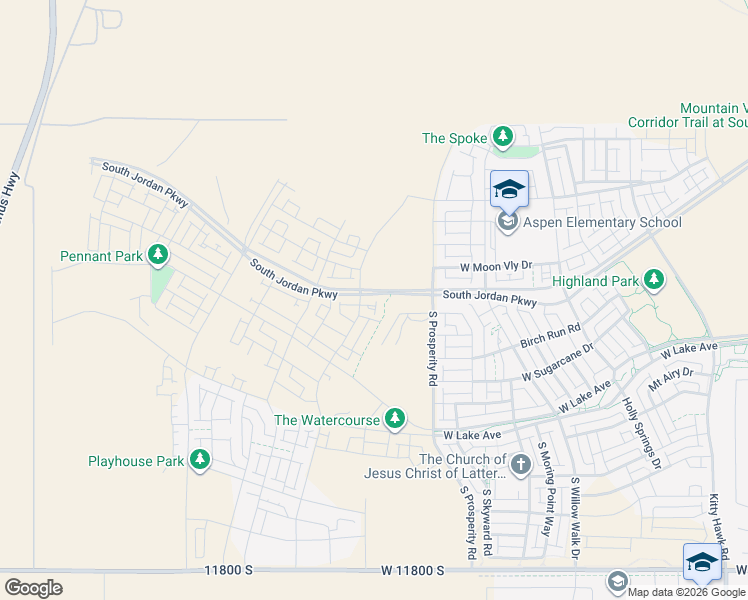 map of restaurants, bars, coffee shops, grocery stores, and more near 6599 South Jordan Parkway West in South Jordan