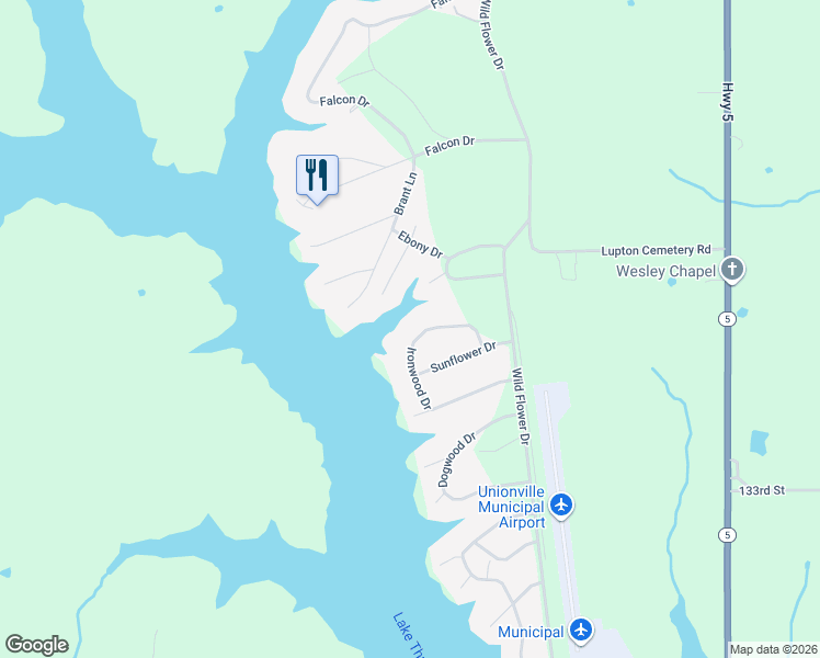 map of restaurants, bars, coffee shops, grocery stores, and more near Ironwood Drive in Unionville