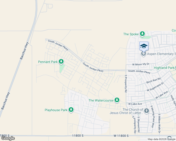 map of restaurants, bars, coffee shops, grocery stores, and more near 11287 South Aqua Street in South Jordan