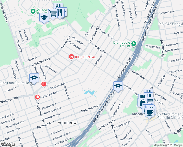 map of restaurants, bars, coffee shops, grocery stores, and more near 242 Stafford Avenue in Staten Island