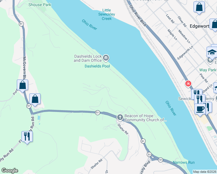 map of restaurants, bars, coffee shops, grocery stores, and more near in Carnot-Moon