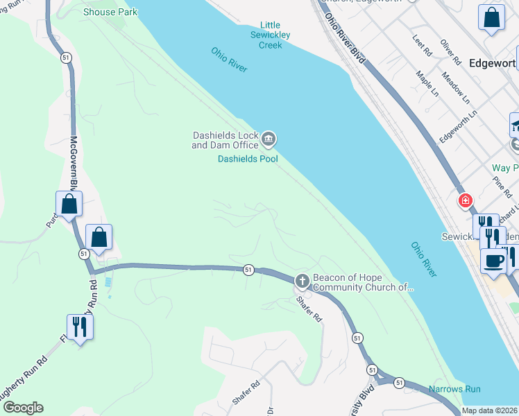 map of restaurants, bars, coffee shops, grocery stores, and more near in Carnot-Moon