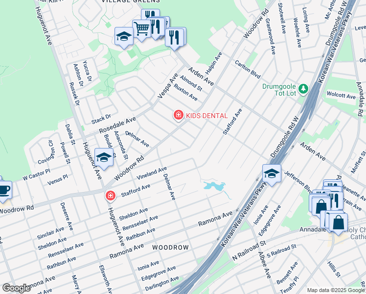 map of restaurants, bars, coffee shops, grocery stores, and more near 339 Crown Avenue in Staten Island