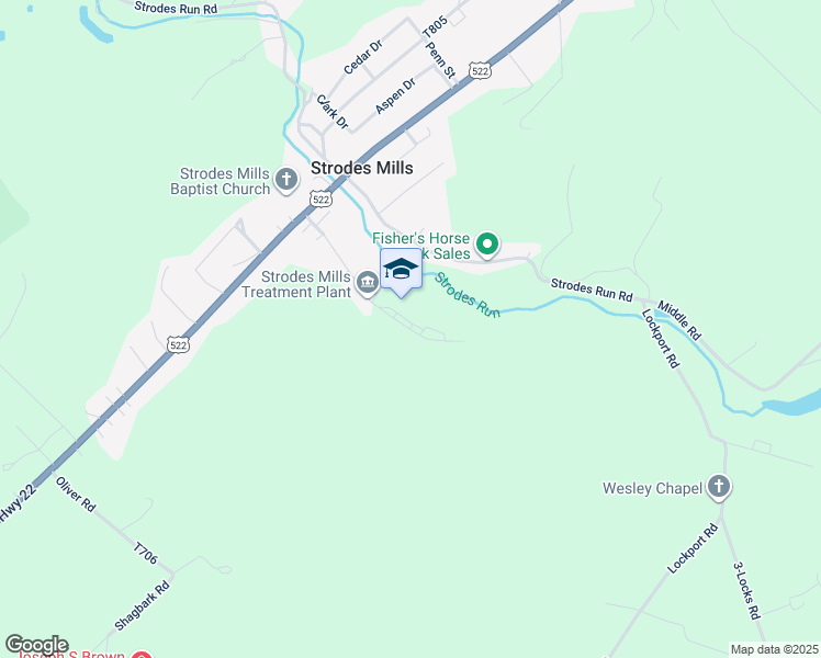 map of restaurants, bars, coffee shops, grocery stores, and more near 205 Chestnut Ridge Road in McVeytown