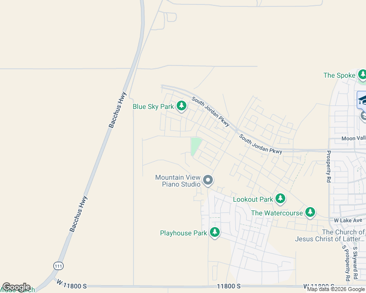 map of restaurants, bars, coffee shops, grocery stores, and more near Bacchus Highway in Bingham Canyon