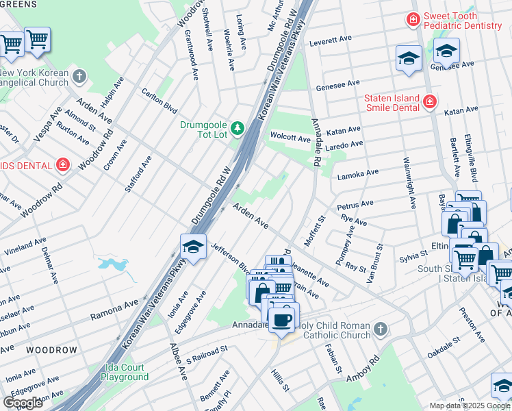map of restaurants, bars, coffee shops, grocery stores, and more near 84 Edgegrove Avenue in Staten Island