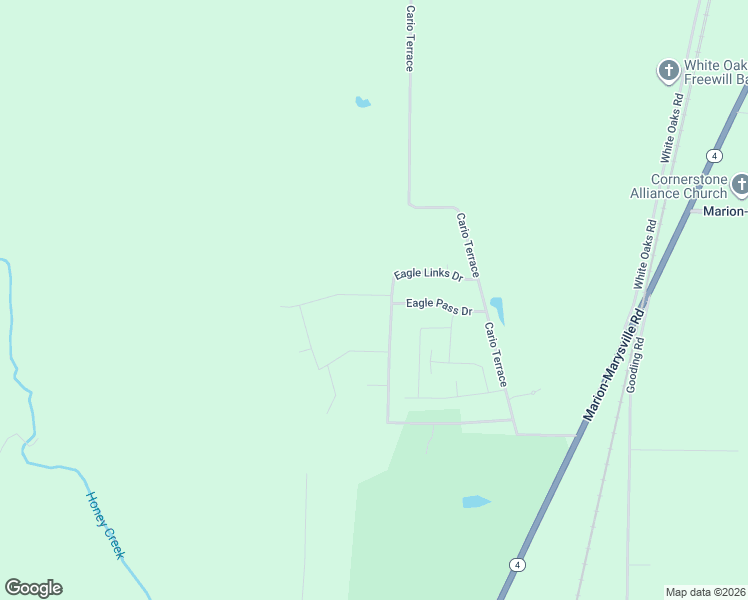 map of restaurants, bars, coffee shops, grocery stores, and more near 1553 Eagle Creek Drive South in Marion