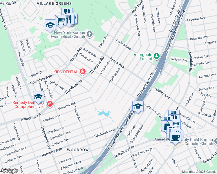 map of restaurants, bars, coffee shops, grocery stores, and more near 242 Stafford Avenue in Staten Island