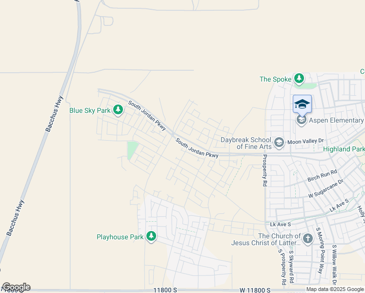 map of restaurants, bars, coffee shops, grocery stores, and more near 6803 South Jordan Parkway West in South Jordan