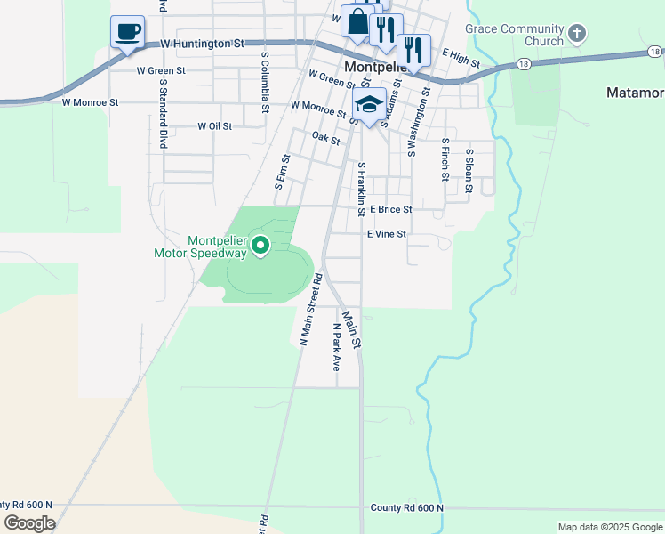map of restaurants, bars, coffee shops, grocery stores, and more near 144 South Main Street in Montpelier