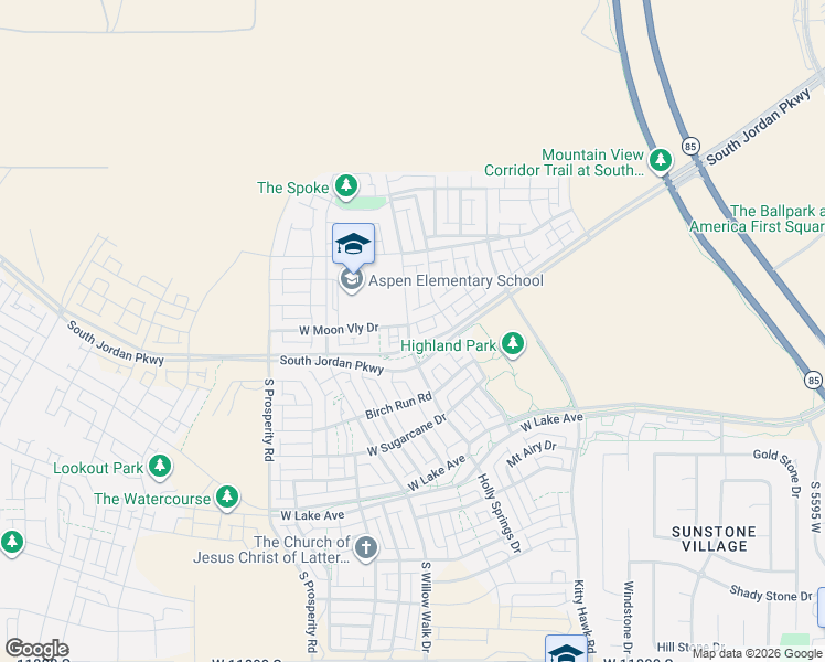 map of restaurants, bars, coffee shops, grocery stores, and more near 11434 South Holly Springs Drive in South Jordan