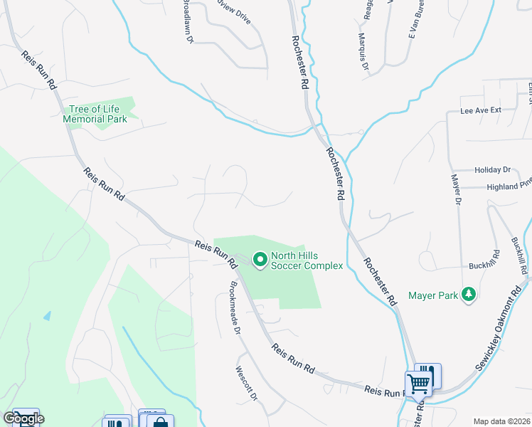 map of restaurants, bars, coffee shops, grocery stores, and more near 228 Wallingford Dr in Pittsburgh