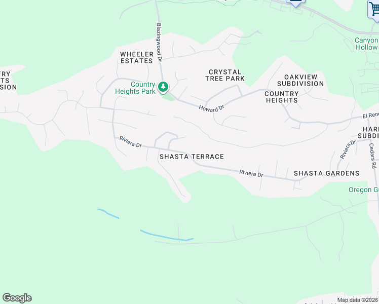 map of restaurants, bars, coffee shops, grocery stores, and more near 1296 Riviera Drive in Redding