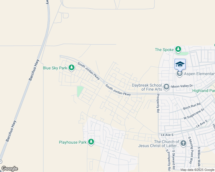 map of restaurants, bars, coffee shops, grocery stores, and more near 6824 South Jordan Parkway West in South Jordan