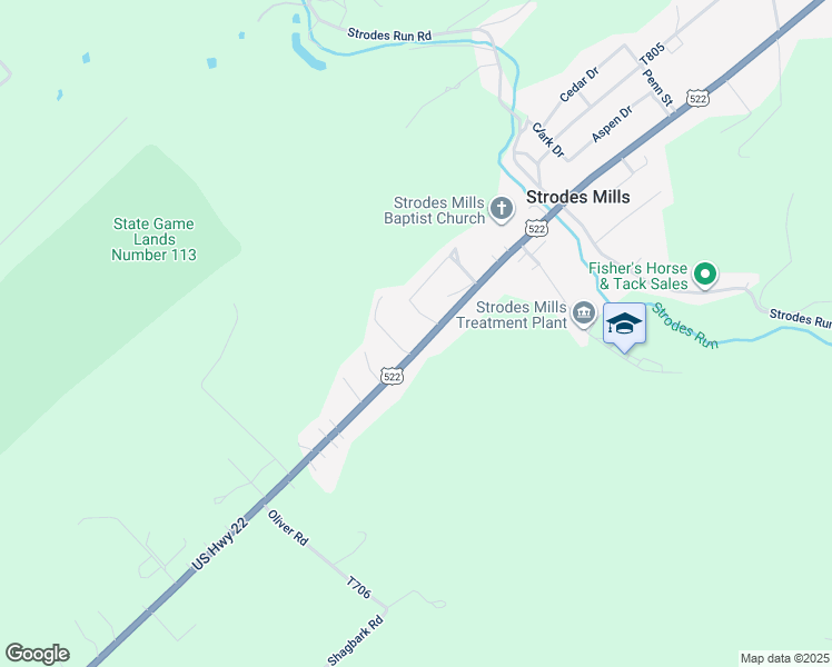map of restaurants, bars, coffee shops, grocery stores, and more near 7994 U.S. 22 in McVeytown