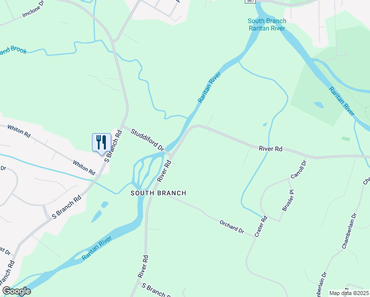 map of restaurants, bars, coffee shops, grocery stores, and more near 836 River Road in Somerset County