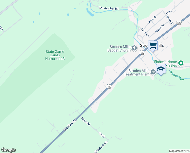 map of restaurants, bars, coffee shops, grocery stores, and more near in McVeytown