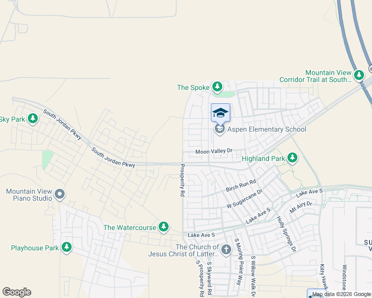 map of restaurants, bars, coffee shops, grocery stores, and more near 11243 South Prosperity Road in South Jordan