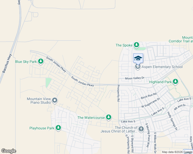 map of restaurants, bars, coffee shops, grocery stores, and more near 6648 West Miramar Street in South Jordan