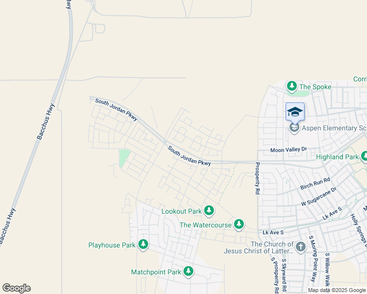 map of restaurants, bars, coffee shops, grocery stores, and more near 6772 South Jordan Parkway West in South Jordan