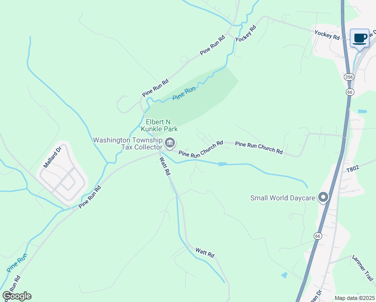 map of restaurants, bars, coffee shops, grocery stores, and more near 259 Pine Run Church Road in Apollo