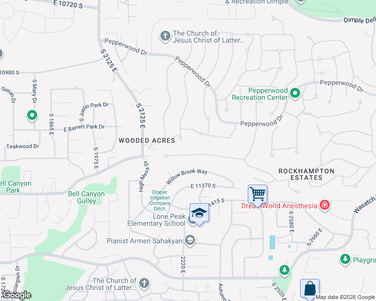 map of restaurants, bars, coffee shops, grocery stores, and more near 19 Lone Hollow in Sandy
