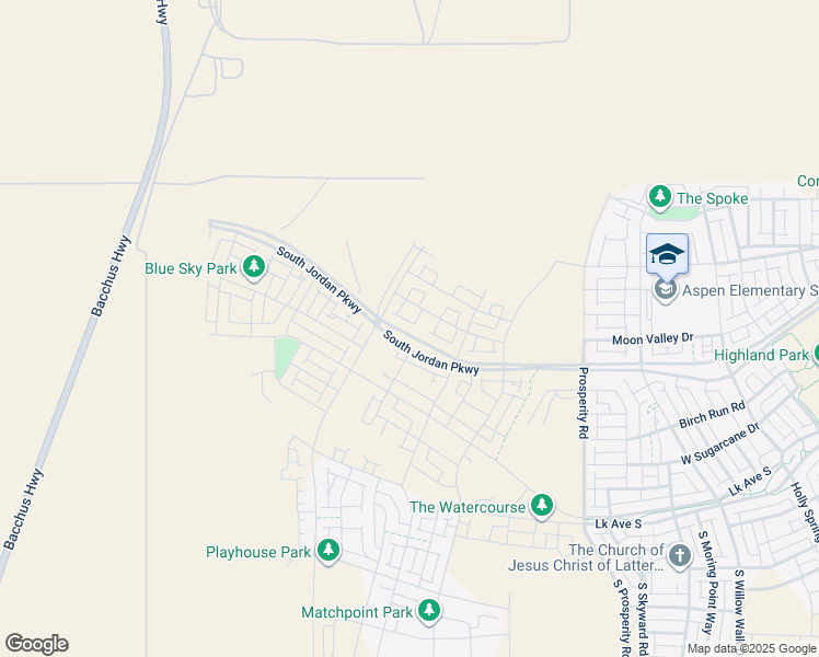 map of restaurants, bars, coffee shops, grocery stores, and more near 6788 South Jordan Parkway West in South Jordan