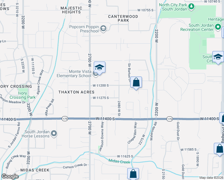 map of restaurants, bars, coffee shops, grocery stores, and more near 2493 West 11170 South in South Jordan