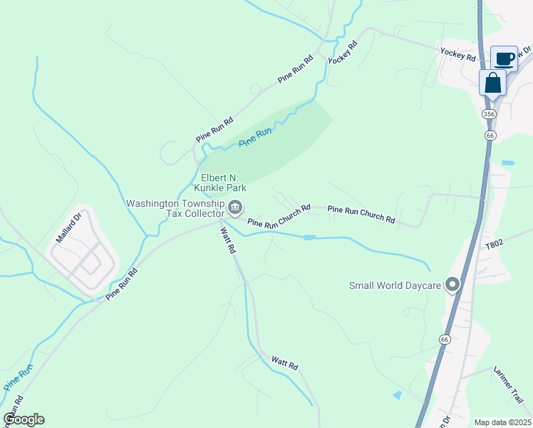 map of restaurants, bars, coffee shops, grocery stores, and more near 259 Pine Run Church Road in Apollo