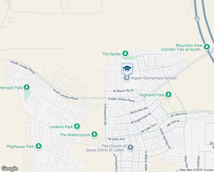 map of restaurants, bars, coffee shops, grocery stores, and more near 11191 Prosperity Road in South Jordan