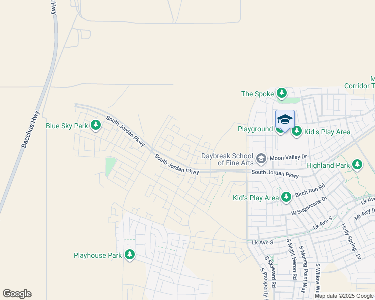map of restaurants, bars, coffee shops, grocery stores, and more near 6712 West Miramar Street in South Jordan