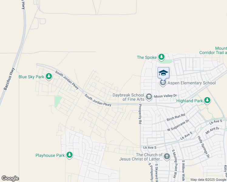 map of restaurants, bars, coffee shops, grocery stores, and more near 6651 Salt Marsh Road in South Jordan