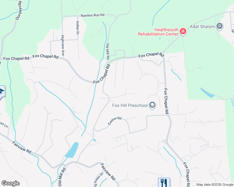 map of restaurants, bars, coffee shops, grocery stores, and more near 150 Chapel Knoll Drive in Pittsburgh