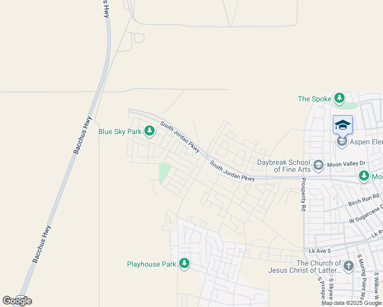 map of restaurants, bars, coffee shops, grocery stores, and more near 6879 South Jordan Parkway West in South Jordan