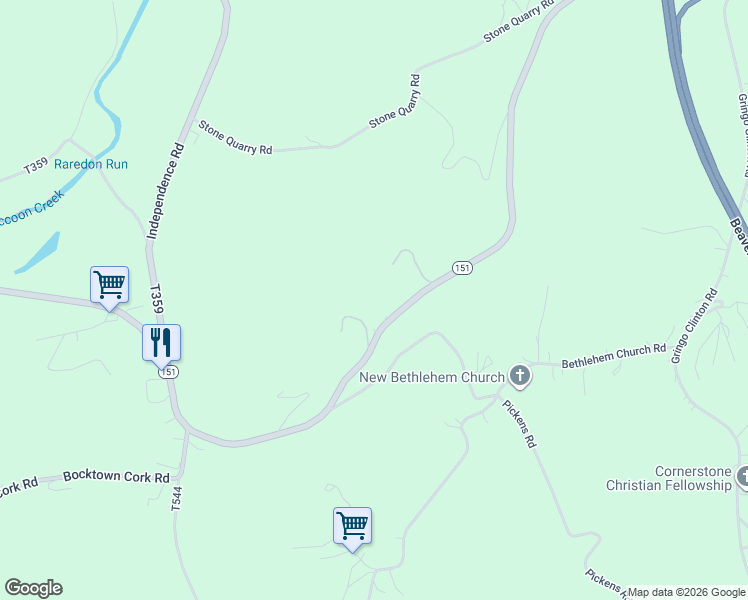 map of restaurants, bars, coffee shops, grocery stores, and more near 3114 Pennsylvania 151 in Aliquippa