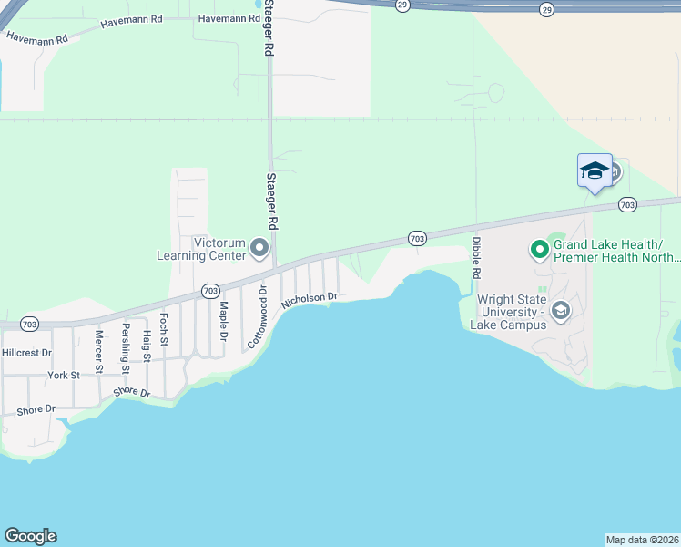 map of restaurants, bars, coffee shops, grocery stores, and more near 110 Orchard Avenue in Celina