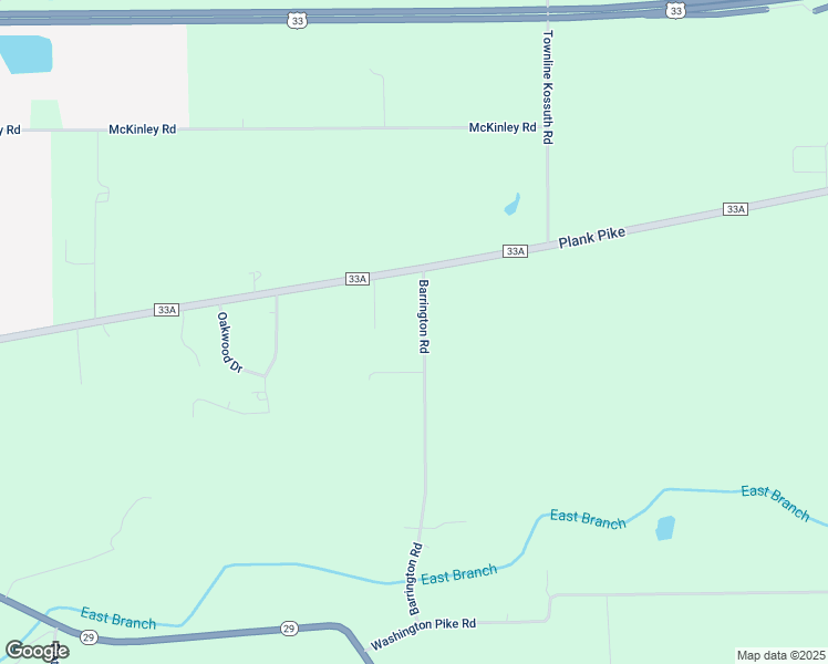 map of restaurants, bars, coffee shops, grocery stores, and more near 13615 Barrington Road in Saint Marys