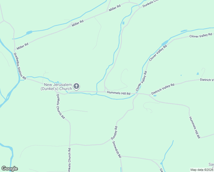 map of restaurants, bars, coffee shops, grocery stores, and more near 696 Dunkels Church Road in Kutztown