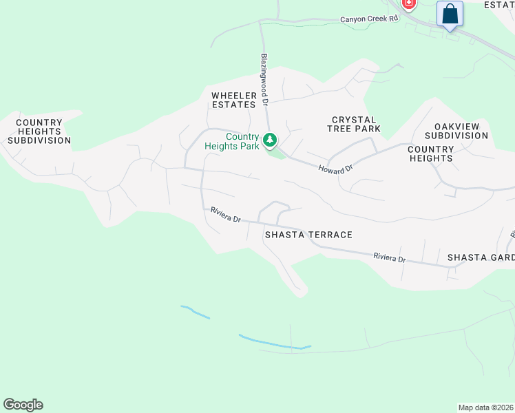 map of restaurants, bars, coffee shops, grocery stores, and more near 4430 Melody Lane in Redding