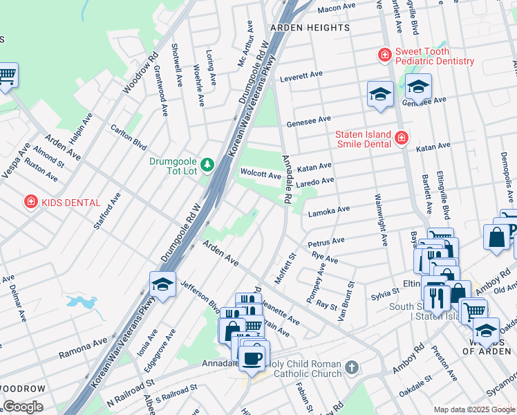 map of restaurants, bars, coffee shops, grocery stores, and more near 20 Edgegrove Avenue in Staten Island