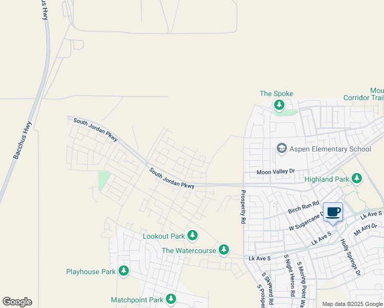 map of restaurants, bars, coffee shops, grocery stores, and more near 6678 Salt Marsh Road in South Jordan