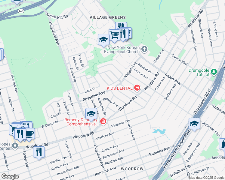 map of restaurants, bars, coffee shops, grocery stores, and more near 73 Everton Avenue in Staten Island