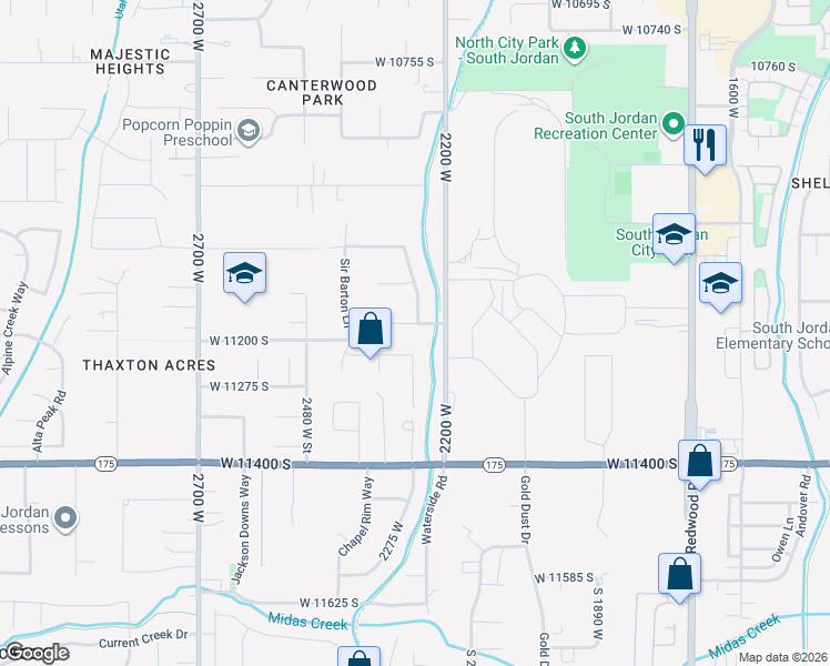 map of restaurants, bars, coffee shops, grocery stores, and more near 2251 Gallant Fox Ct in South Jordan